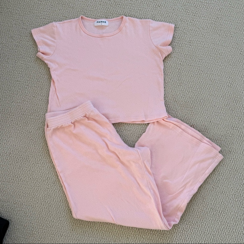 PARKE Heart Pointelle pajama set